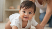 helping baby crawl