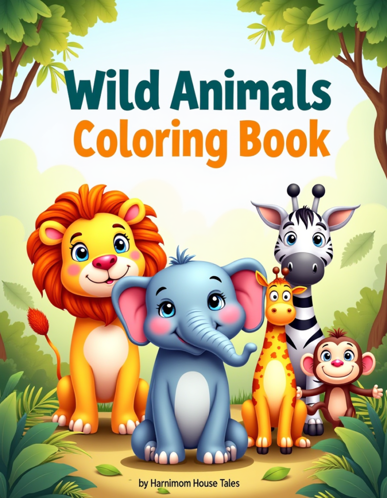 Wild Animals Coloring Book